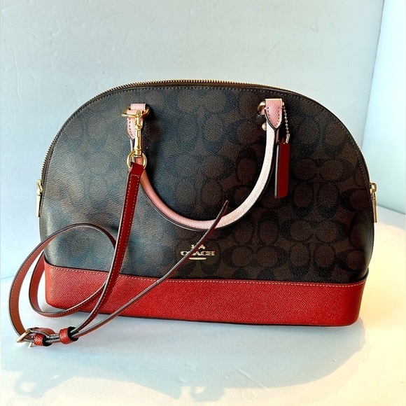 Coach NWT Color block Satchel with Two Tone Leather Shoulder Strap - Picture 1 of 9